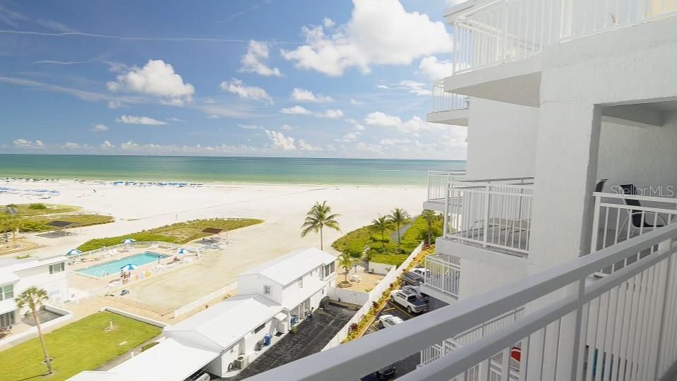 Amazing view from the balcony overlooking the beach and Gulf of Mexico