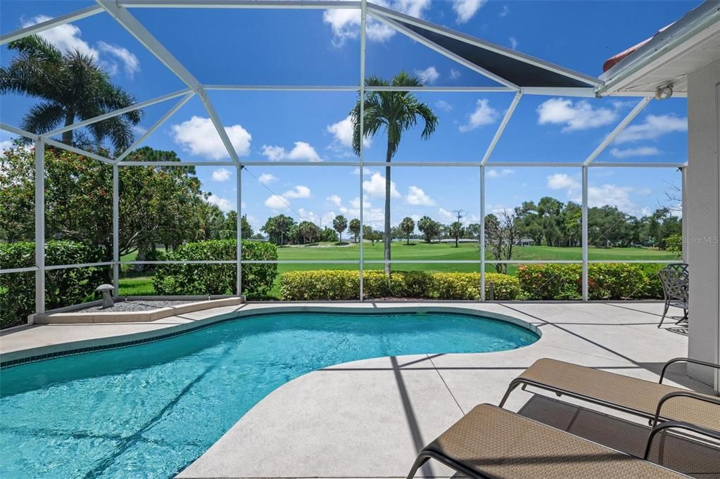 Pool with view of the golf course