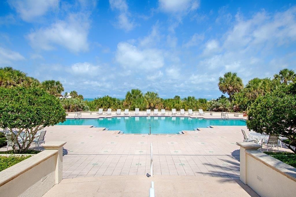 Just one of hte two pools at the Grande with lots of seating and space to relax and take in the Florida sun!