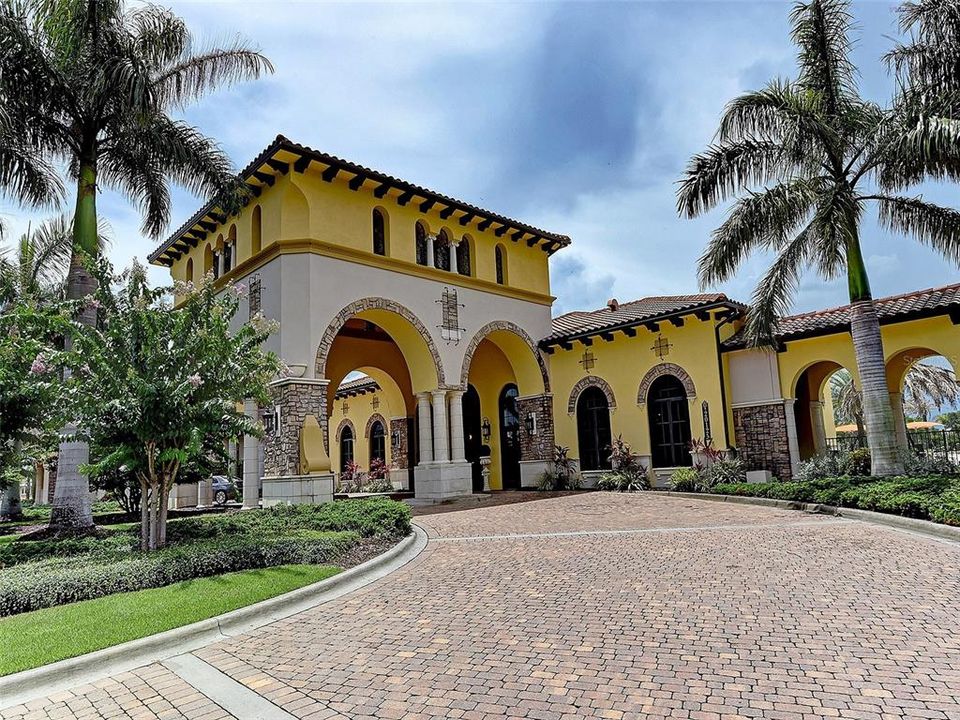 Grand entrance to clubhouse