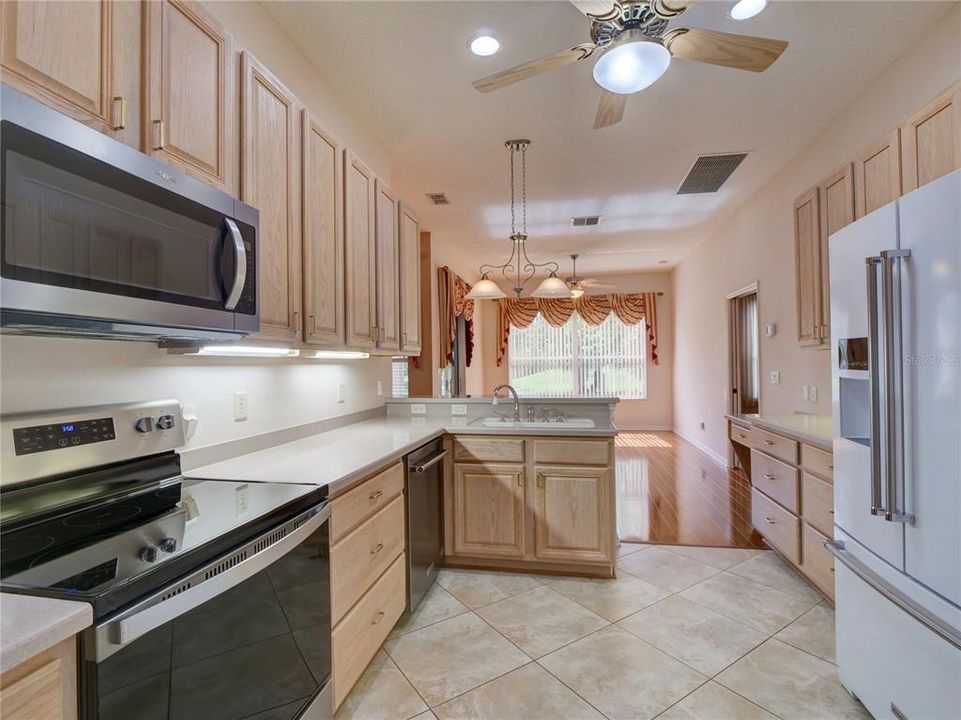 Open Kitchen Overlooks Family Room