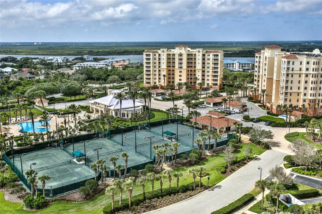 Four hard court lighted tennis courts