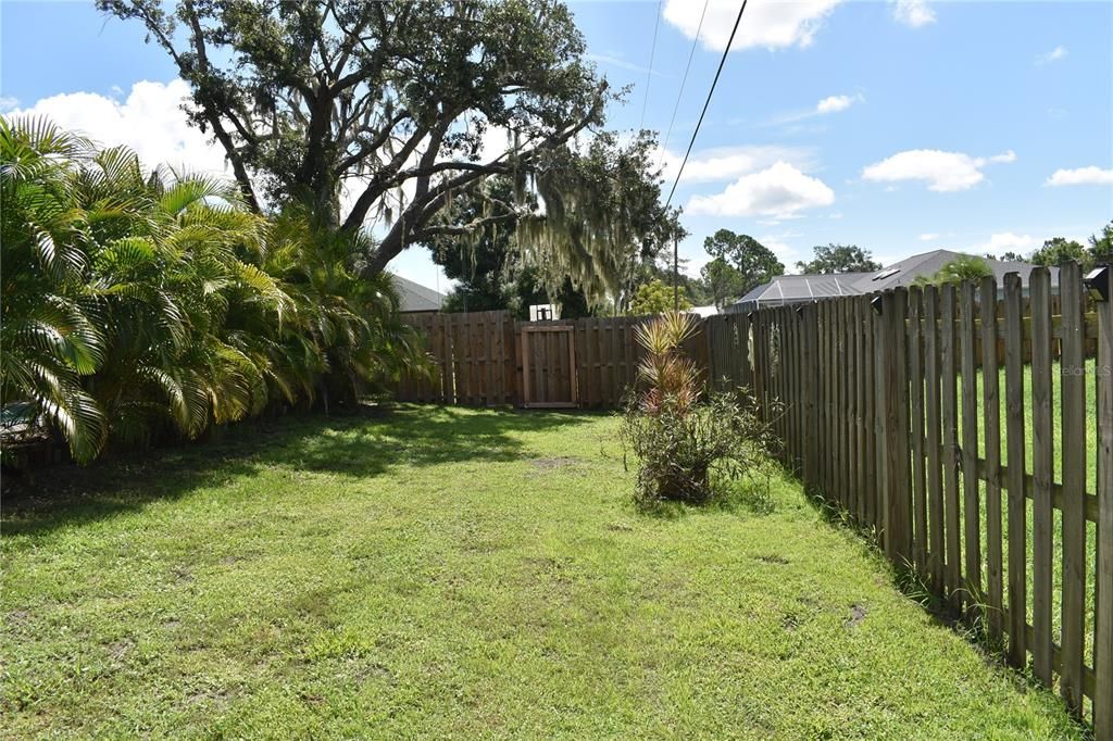 Fenced backyard