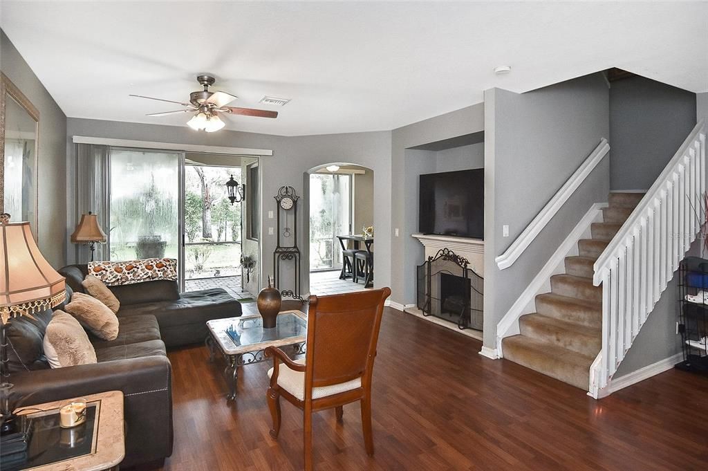 Upon Entry you find a large living space with formal dining a large sliders to the lanai.