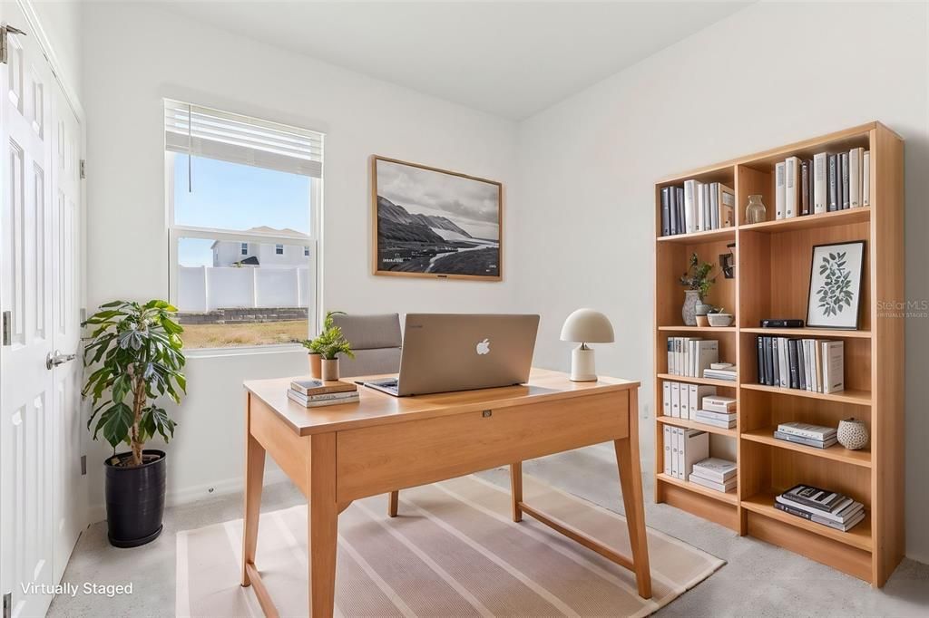 Secondary Bedroom - Virtually Staged as Office