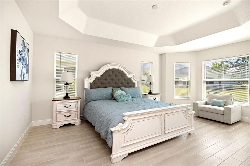 Primary Bedroom With Tray Ceiling