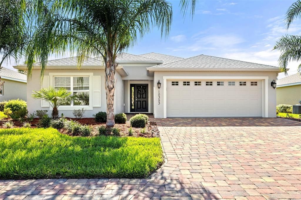 Front With Brick Paver Drive & Two-Car Garage