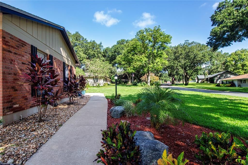 Sidewalk to front door, notice the nice landscaping