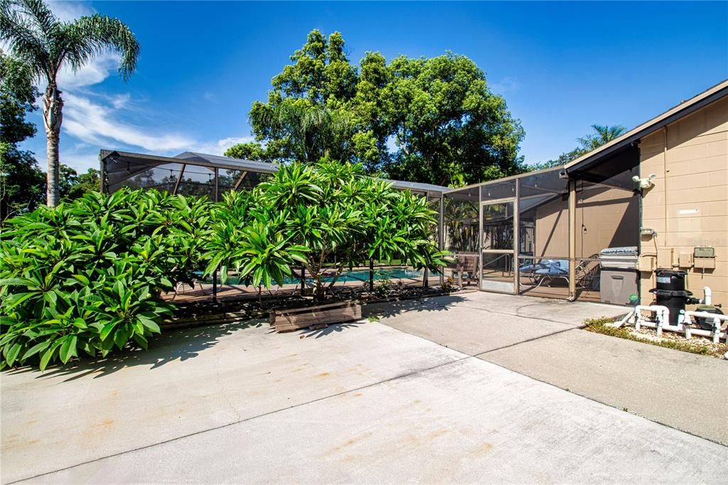 Huge concrete pad behind the gate to store vehicles, RV, boat, or equipment