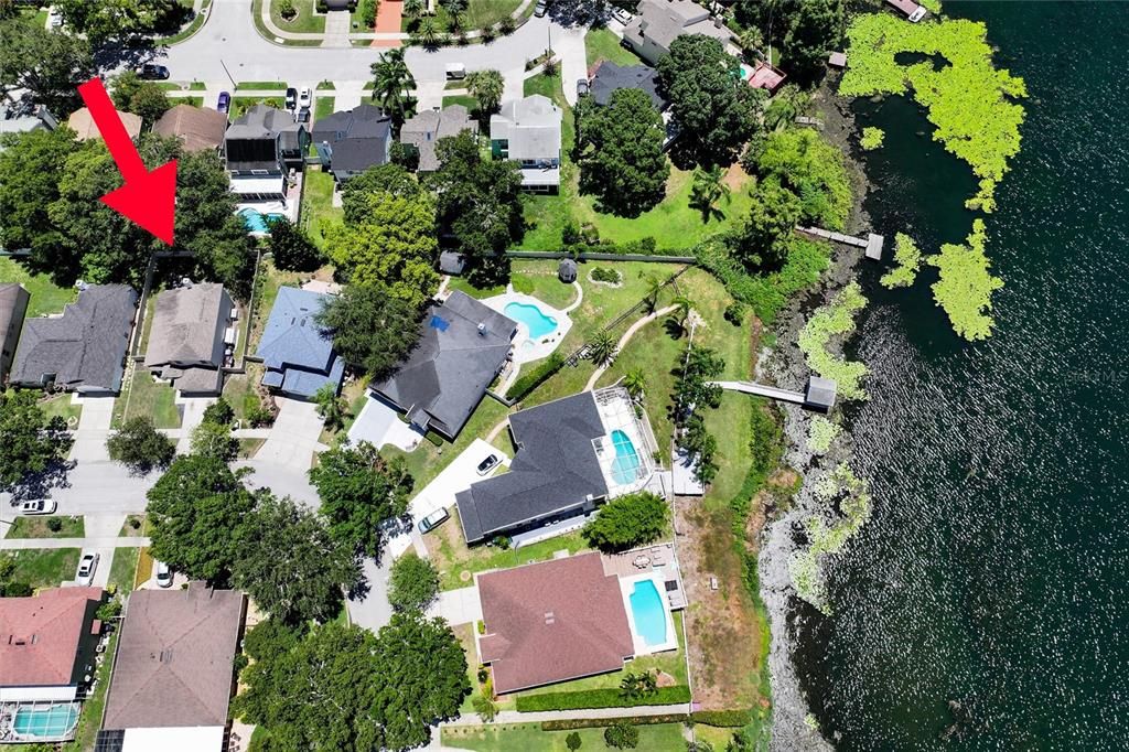 Aerial View Home and Lake Porter
