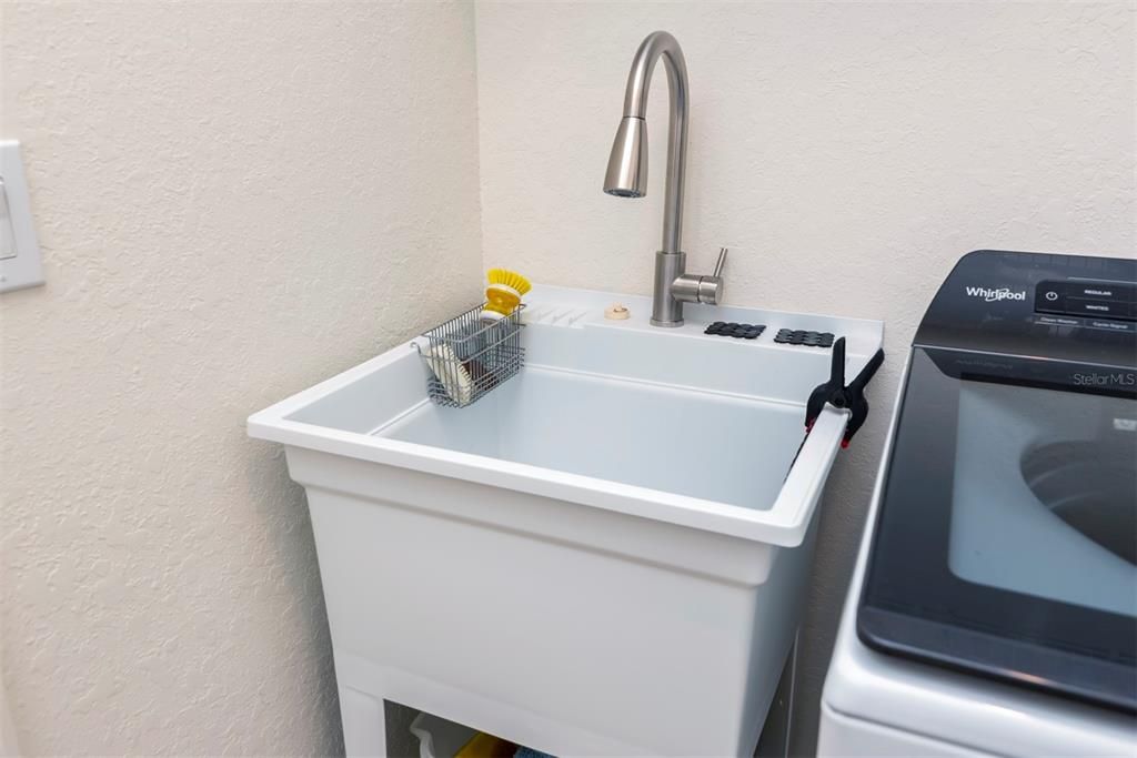Wash tub in laundry room