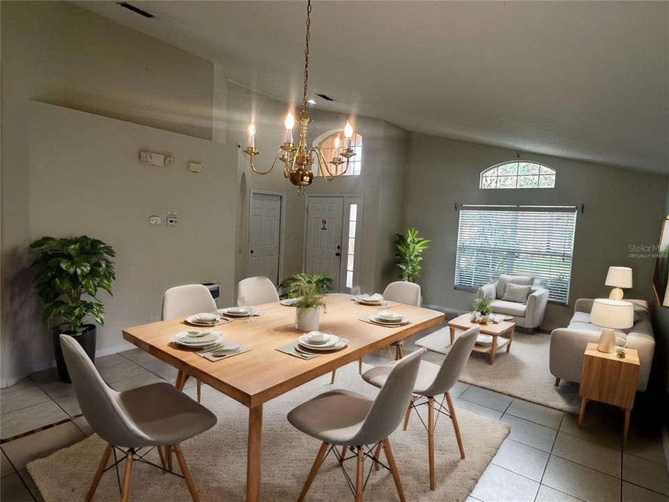 "Virtually Staged" Living/Dining Room Combo