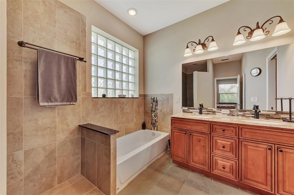 Master Bathroom- Bath tub and Walk-in shower-Private Toilets