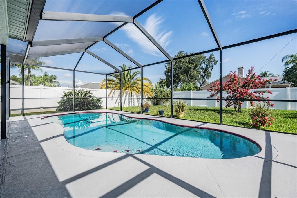 Screened pool for summer swims