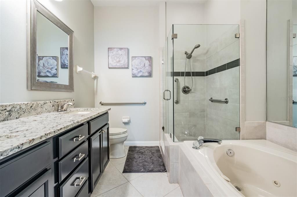 Separate shower and garden tub