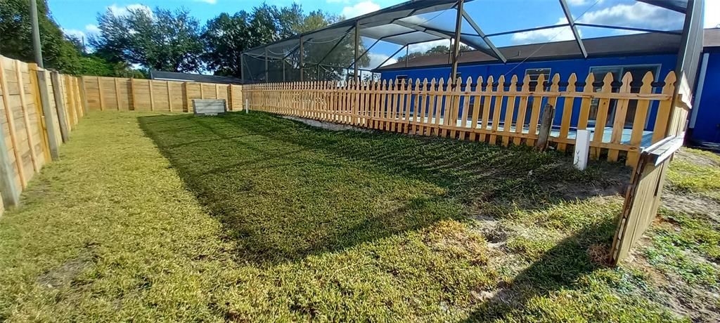 Backyard set up for horseshoes