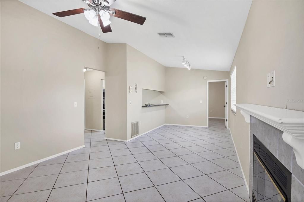 View from Living room to Dining room at 3862 59th Ave. W, Bradenton FL 34210