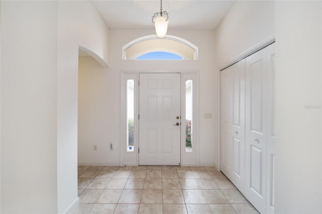 The foyer has a large closet.