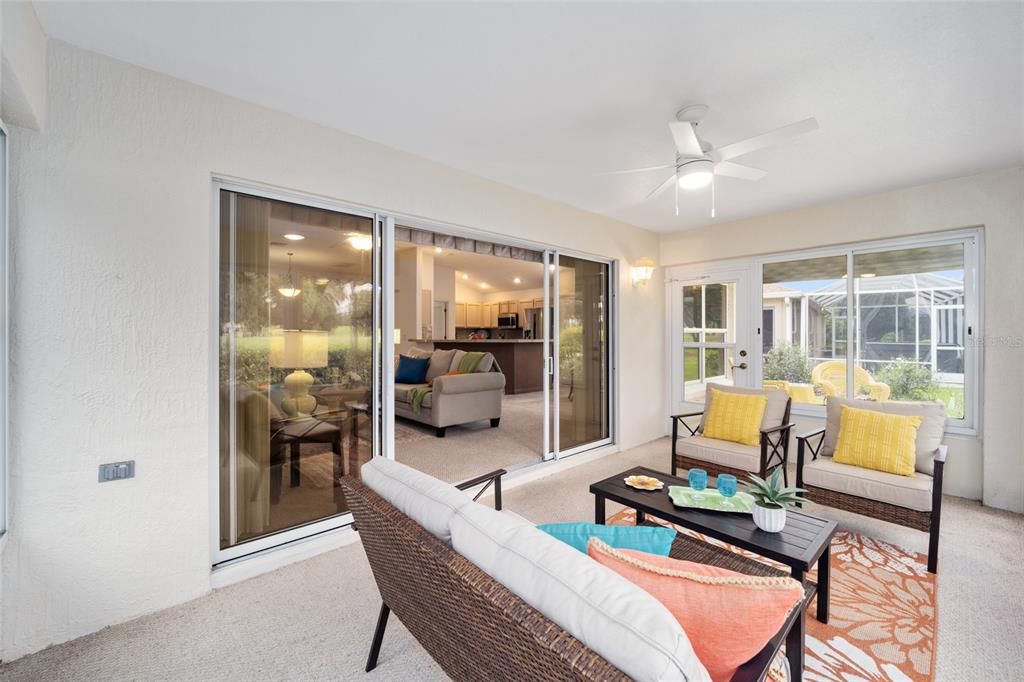 Relax on the lanai and grill on the pergola right outside the door.