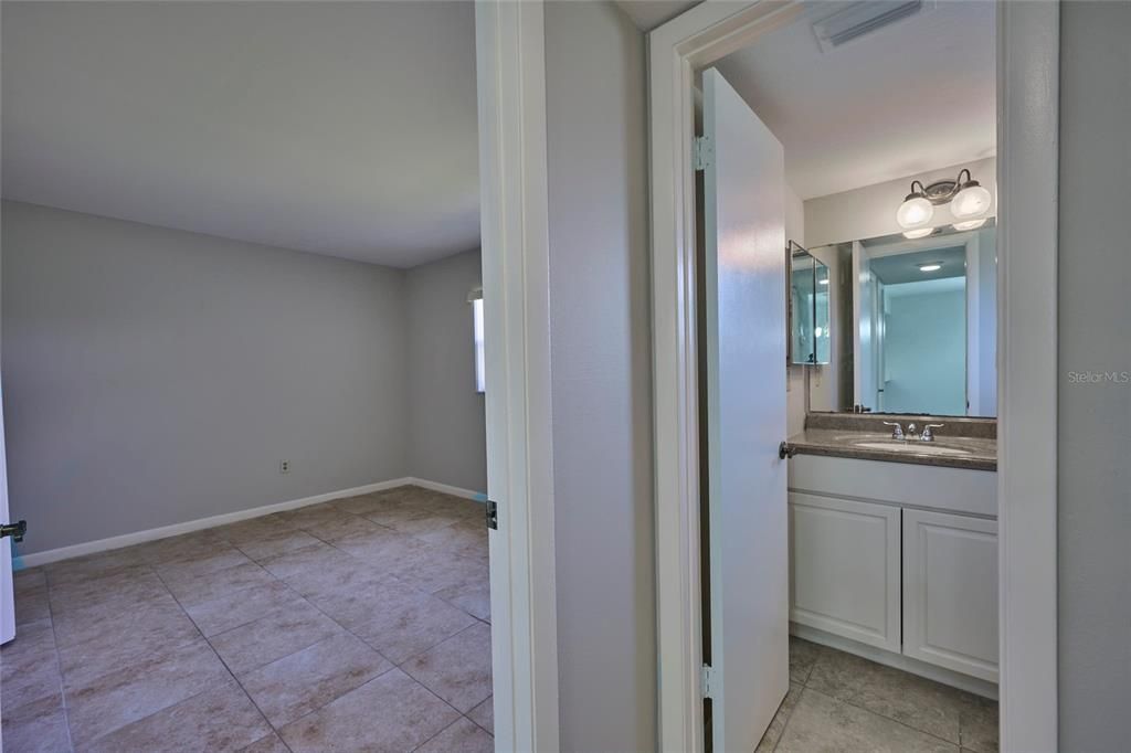 Hallway leads to the Guest bedroom and guest bathroom