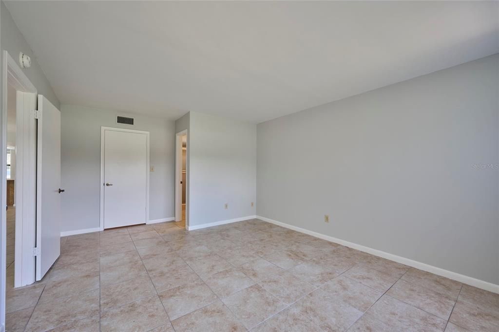 Master bedroom has a walk-in closet