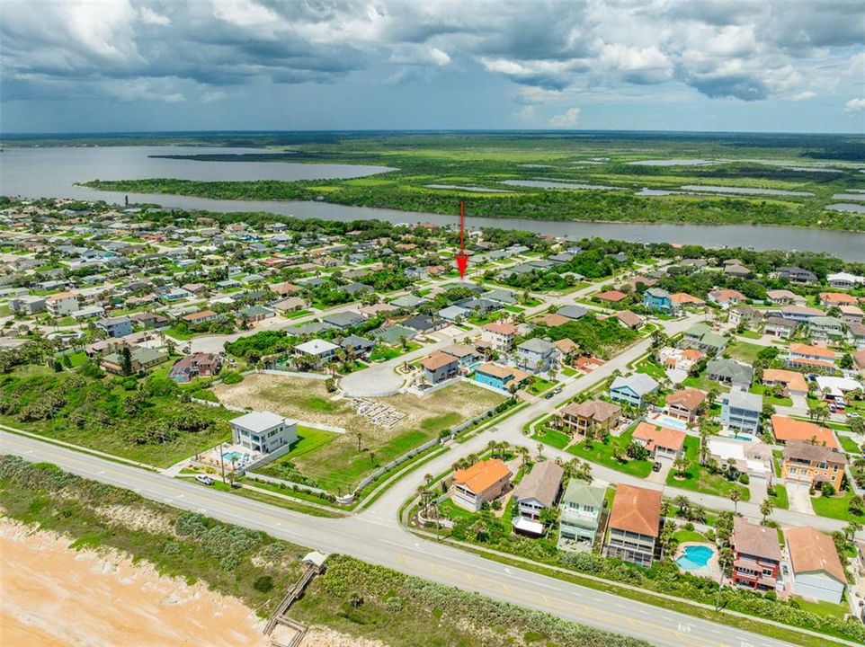 Aerial View of Home to the Beach