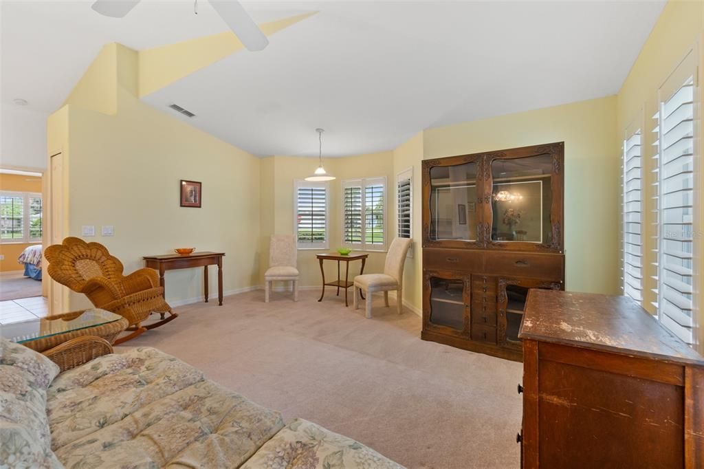 Family Room w/Plantation Shutters