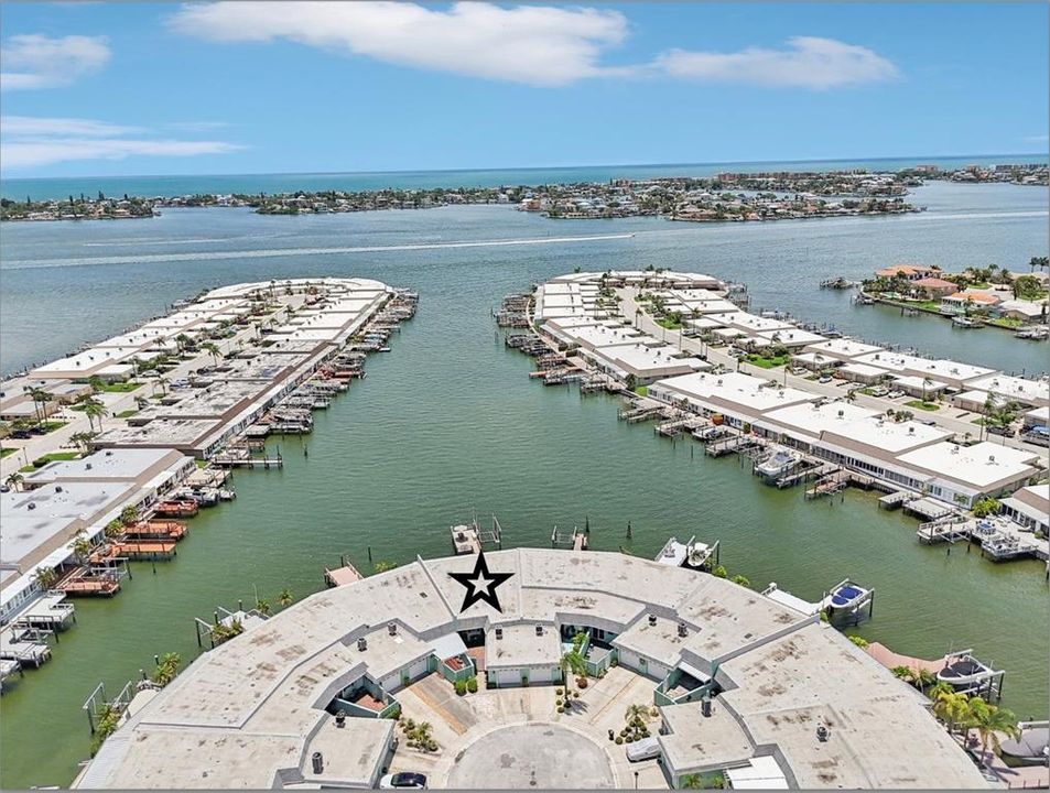 Ariel view of access to intracoastal and view of the Gulf of Mexico