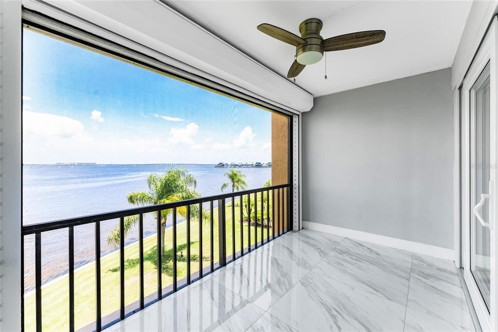 Large Lanai with electric Hurricane Shutter