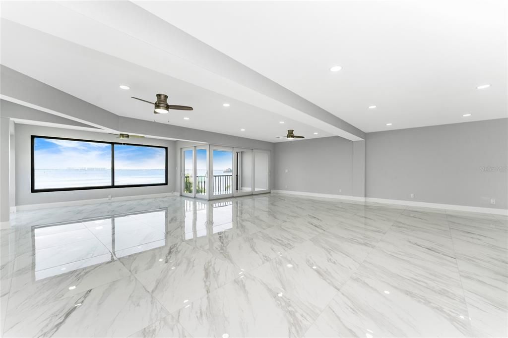 High Hat lighting through out the expansive living area