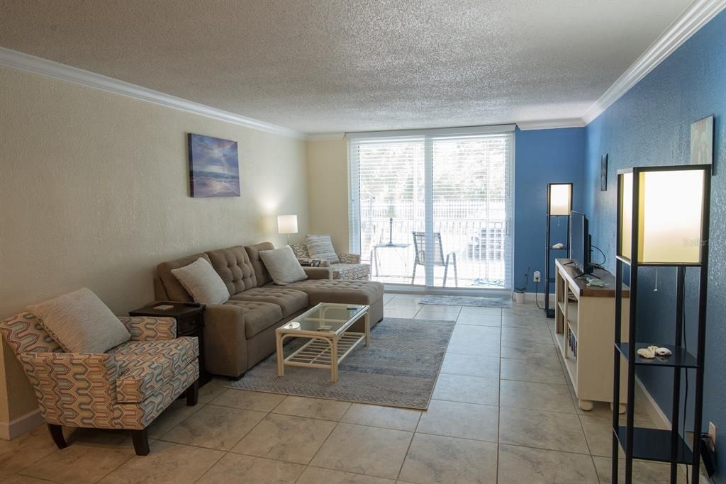 Living Room with Sliding Glass Door to Lanai