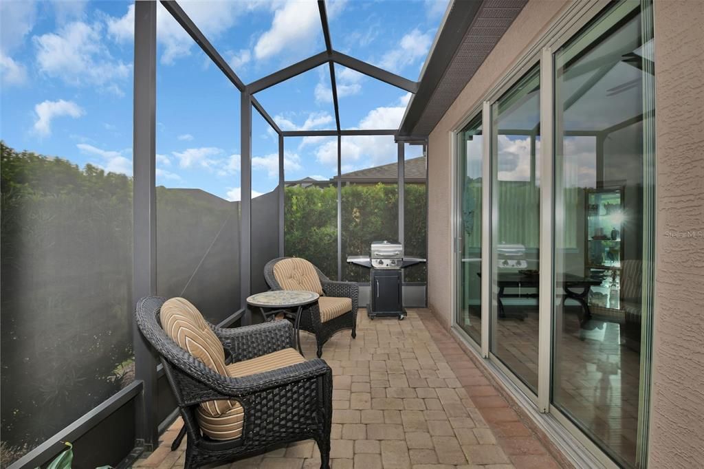 Rear Patio with Screened Cage & Pavers