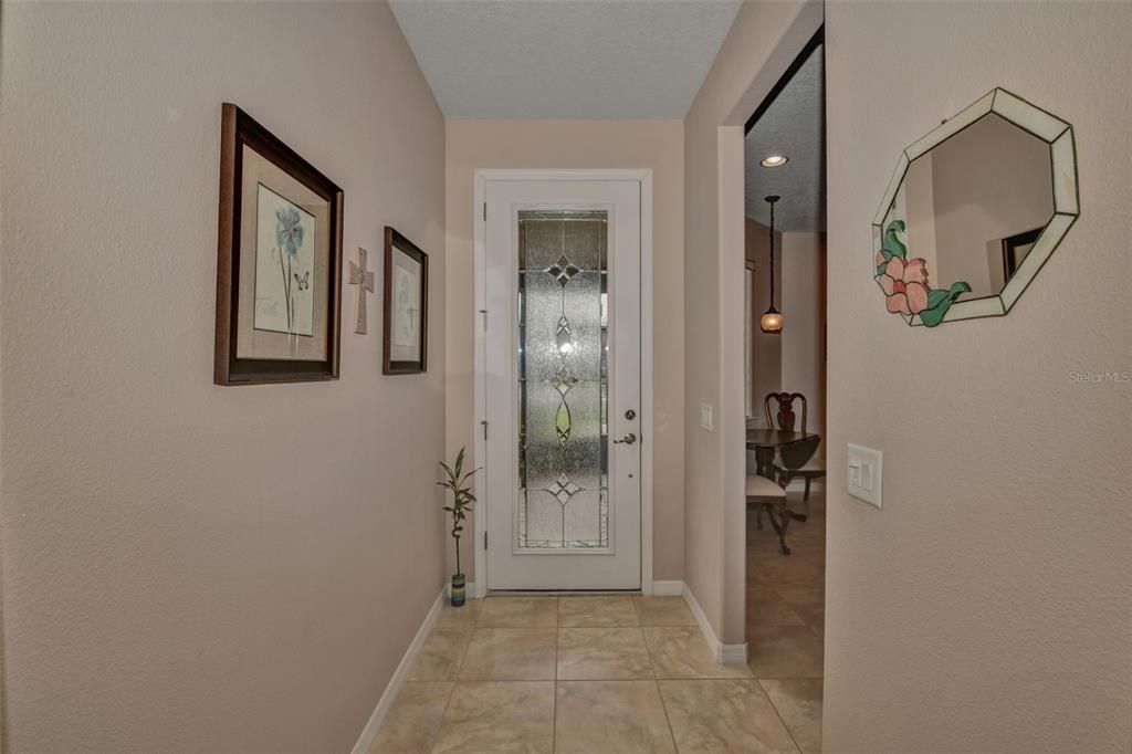 Foyer with Upgraded Glass Insert on Front Door