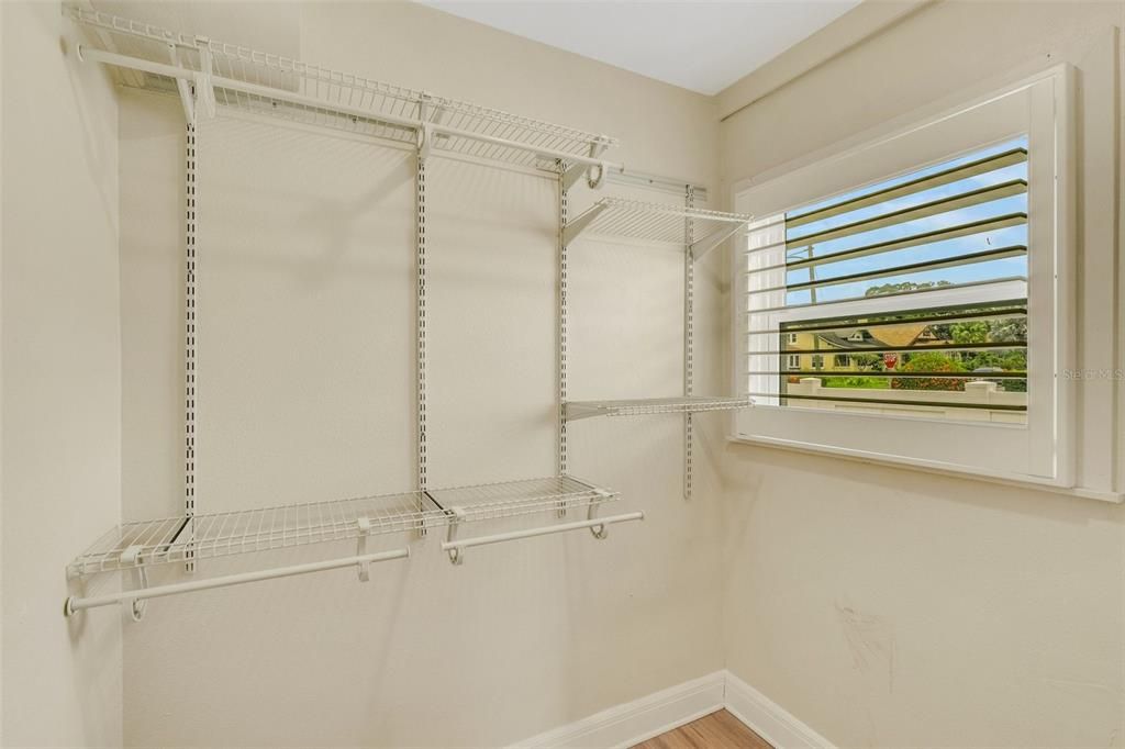 Walk in closet in the back bedroom