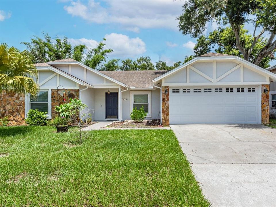 3 bed, 2 bath, 2 car garage with formal living/dining room combination and family/kitchen gathering room with wood-burning fireplace.