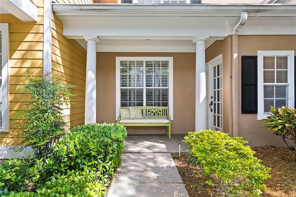 This townhome enjoys a nice front porch