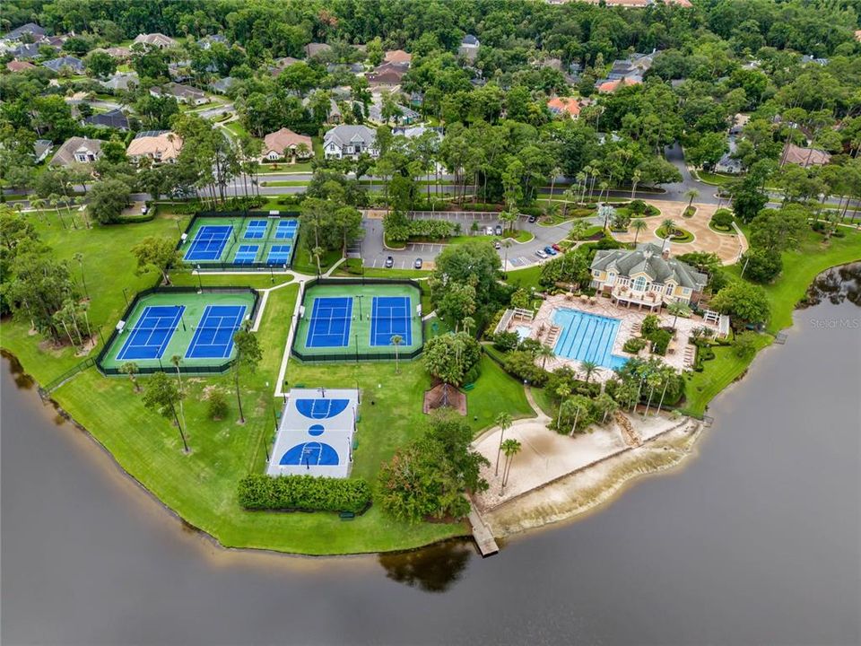 Sport/basketball court, pickleball and tennis courts