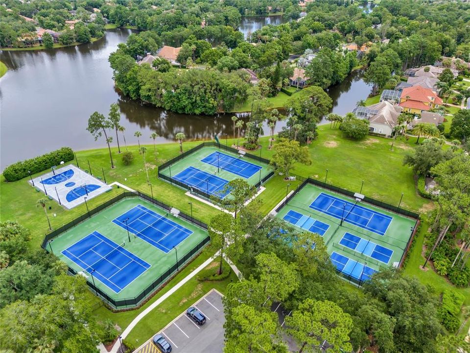 Sport/basketball court, pickleball and tennis courts