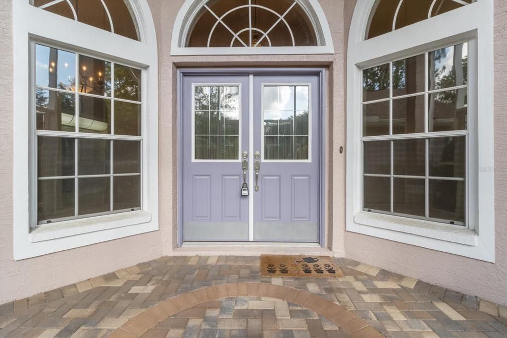 Entry with Double Doors and Pavers