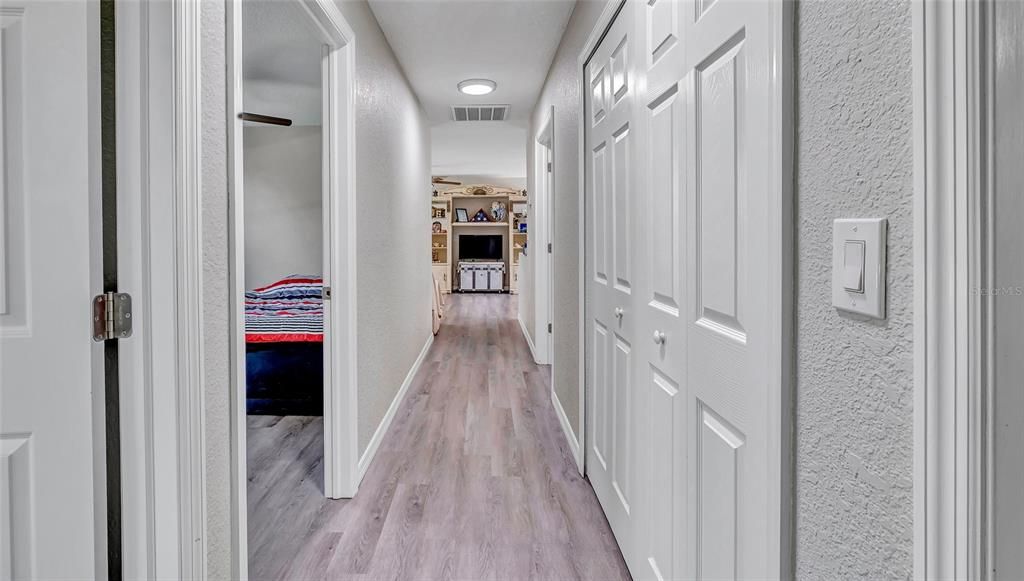 Large linen closet, luxury vinyl throughout the home