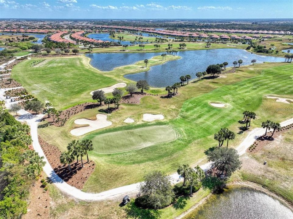 Aerial of the golf course - hole 9