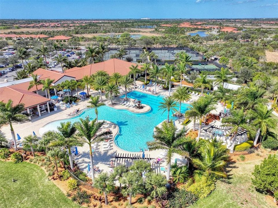 Aerial of the community amenities