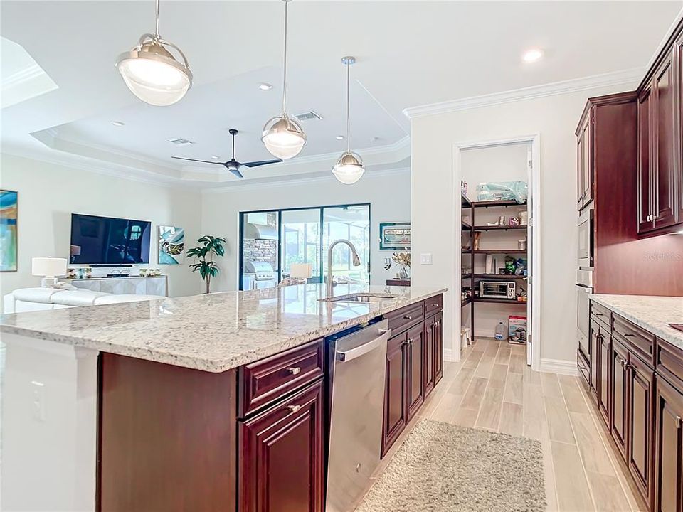 he kitchen Island is 12' long and the kitchen is fully equipped