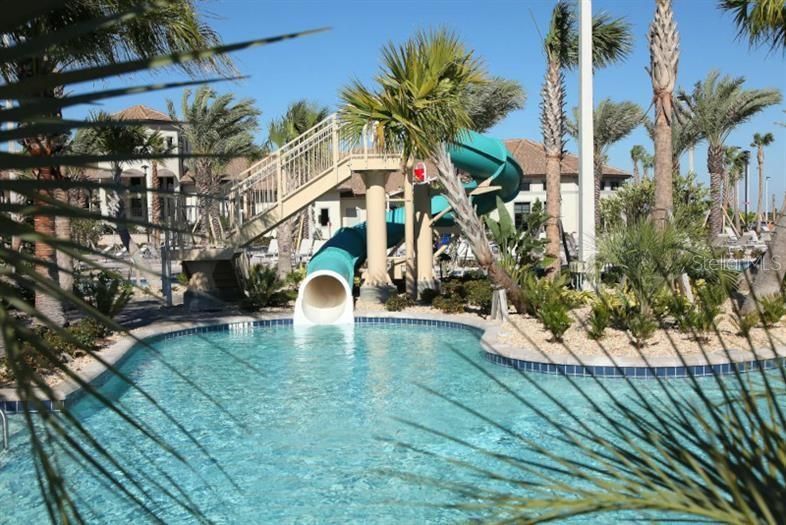 Oasis clubhouse pool with slide