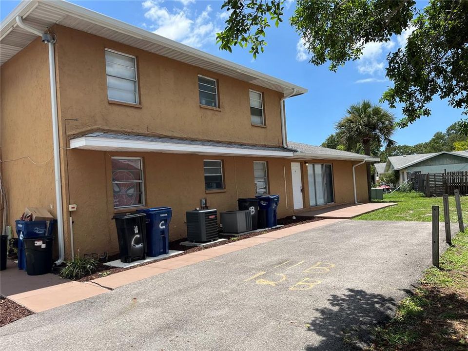 Right side of building - entrance to apt. B