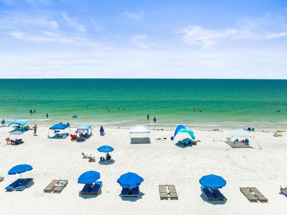 Beach in front of building