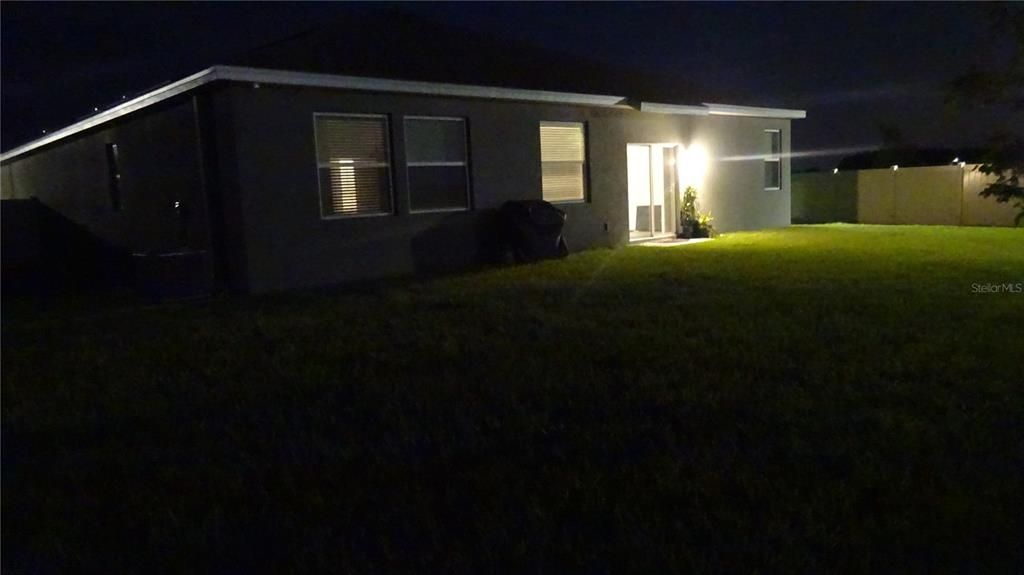 Backyard at night