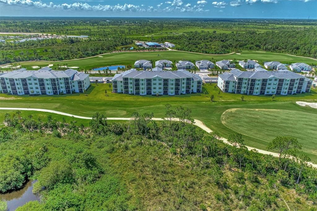 Aerial View Behind the Condo