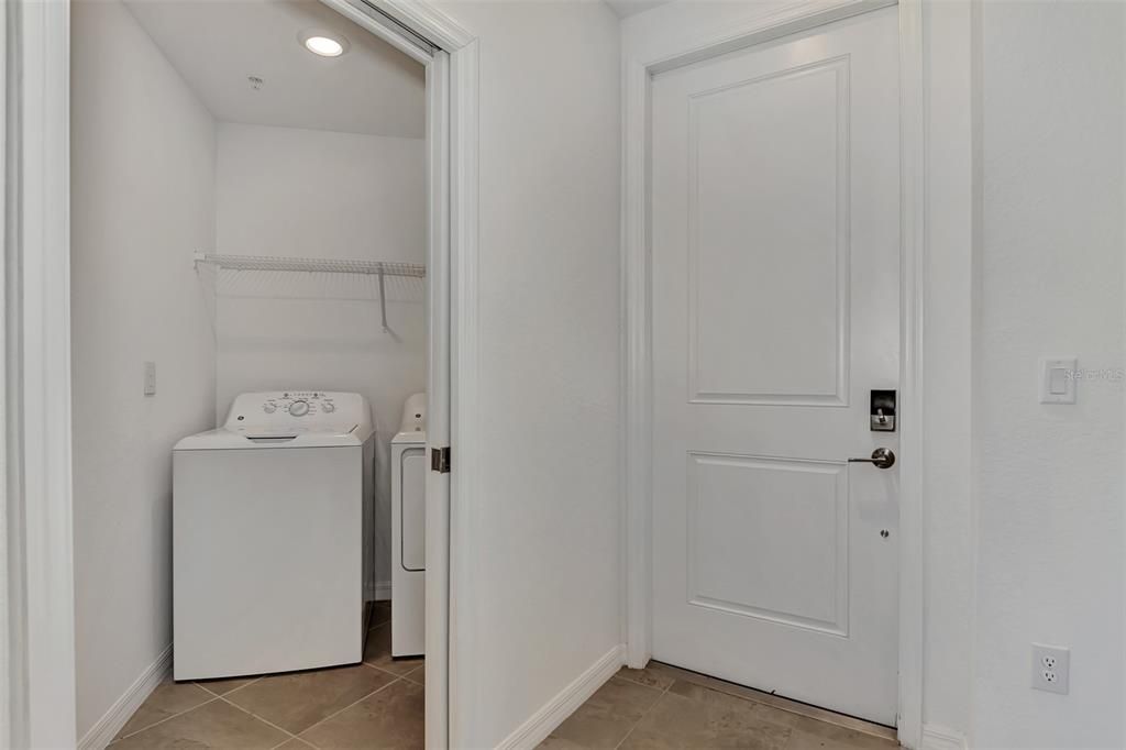 Front Door and Hall to Laundry Room