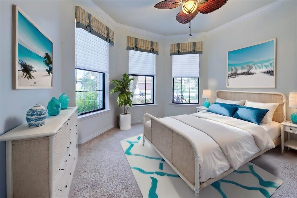 Guest room virtually staged